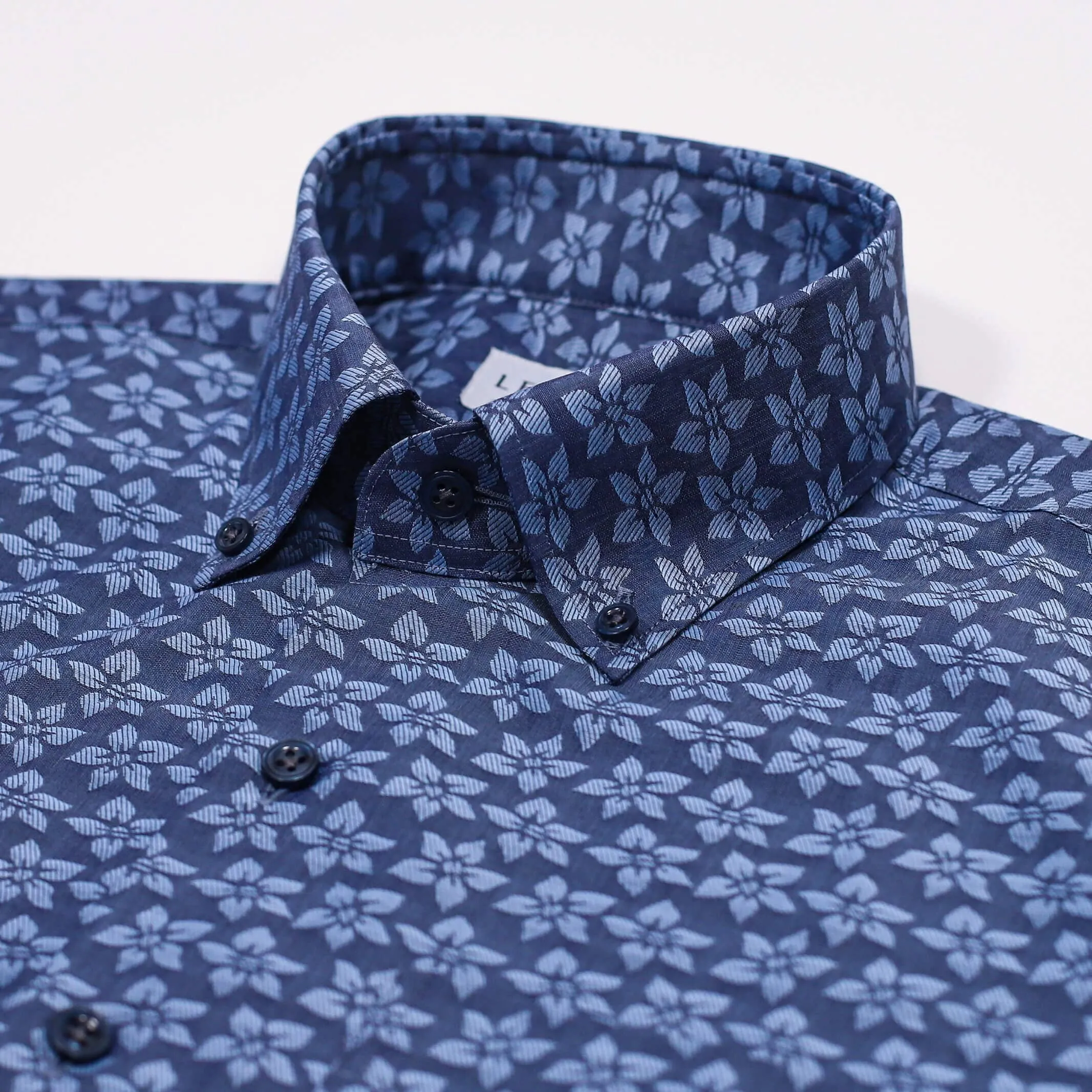 The Navy Short Sleeve Elliot Print Custom Shirt